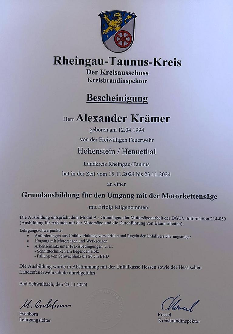 Kettensge Alexander Krmer